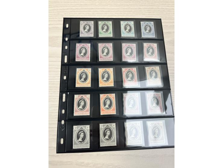 including KGVI Coronation issues, QEII Coronation commemoratives, QEII Royal Silver Wedding sets, and other related issues. T